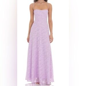 NWT Burnout Lace-Up Maxi Dress in Lavender